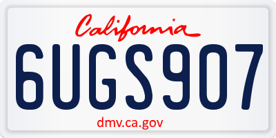 CA license plate 6UGS907