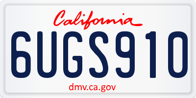 CA license plate 6UGS910