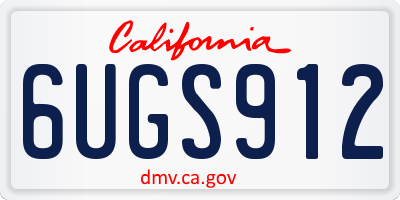 CA license plate 6UGS912