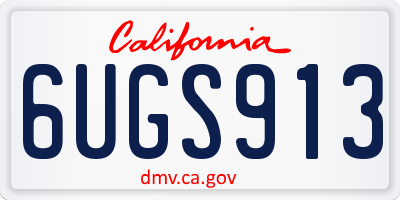 CA license plate 6UGS913