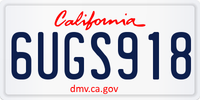 CA license plate 6UGS918