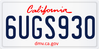 CA license plate 6UGS930