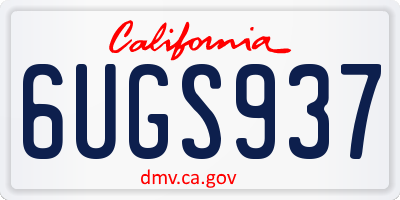 CA license plate 6UGS937