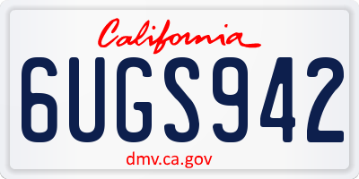CA license plate 6UGS942