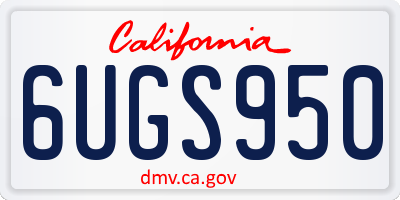 CA license plate 6UGS950