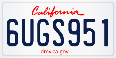 CA license plate 6UGS951