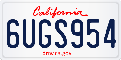 CA license plate 6UGS954