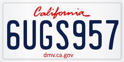 CA license plate 6UGS957