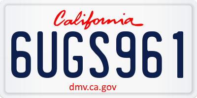 CA license plate 6UGS961