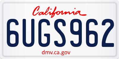 CA license plate 6UGS962