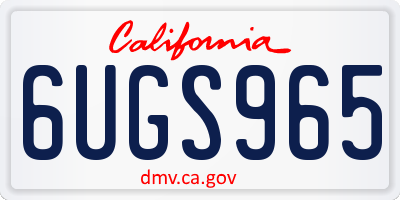 CA license plate 6UGS965