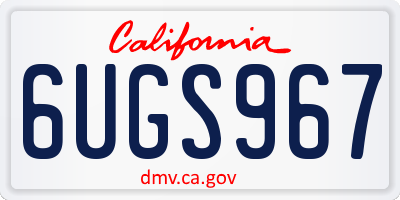 CA license plate 6UGS967