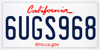 CA license plate 6UGS968