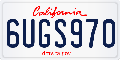 CA license plate 6UGS970