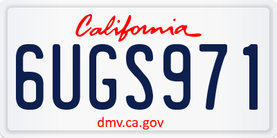CA license plate 6UGS971