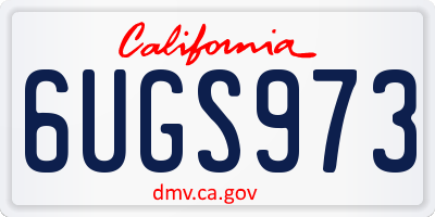 CA license plate 6UGS973