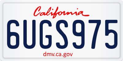 CA license plate 6UGS975