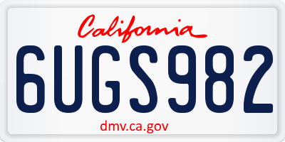 CA license plate 6UGS982