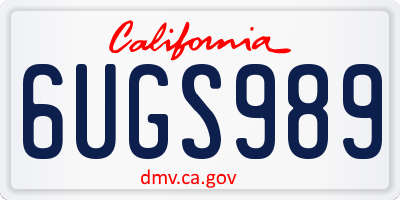 CA license plate 6UGS989