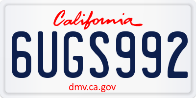 CA license plate 6UGS992