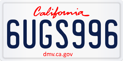 CA license plate 6UGS996