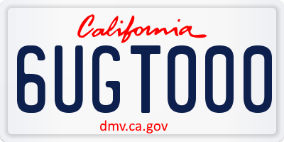 CA license plate 6UGT000