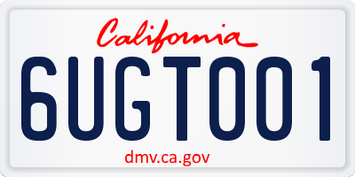 CA license plate 6UGT001
