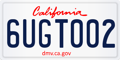 CA license plate 6UGT002