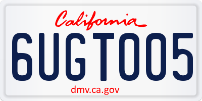 CA license plate 6UGT005