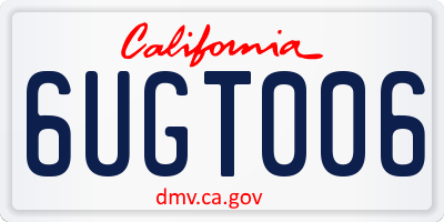 CA license plate 6UGT006