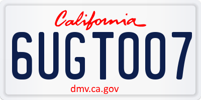 CA license plate 6UGT007