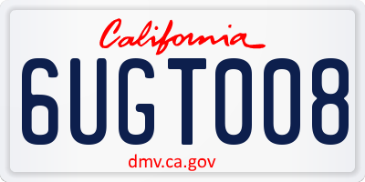 CA license plate 6UGT008