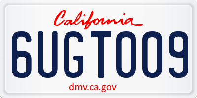 CA license plate 6UGT009