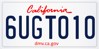 CA license plate 6UGT010