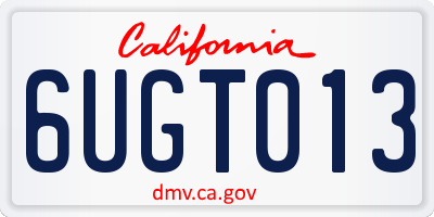 CA license plate 6UGT013