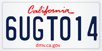 CA license plate 6UGT014