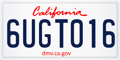 CA license plate 6UGT016