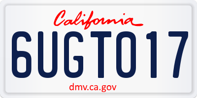 CA license plate 6UGT017