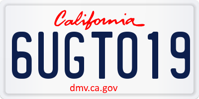 CA license plate 6UGT019