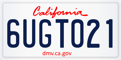 CA license plate 6UGT021