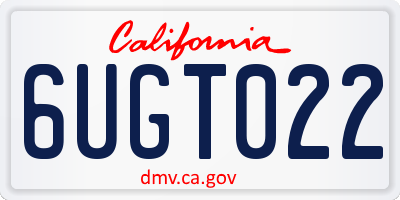 CA license plate 6UGT022