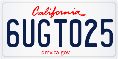 CA license plate 6UGT025