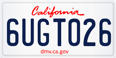 CA license plate 6UGT026