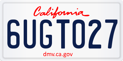 CA license plate 6UGT027