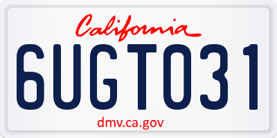 CA license plate 6UGT031