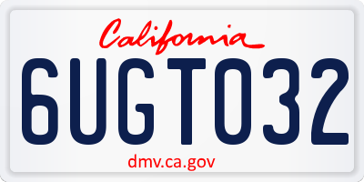 CA license plate 6UGT032