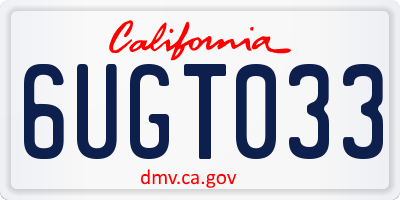 CA license plate 6UGT033