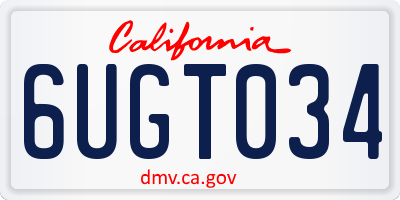 CA license plate 6UGT034
