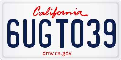 CA license plate 6UGT039