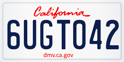 CA license plate 6UGT042